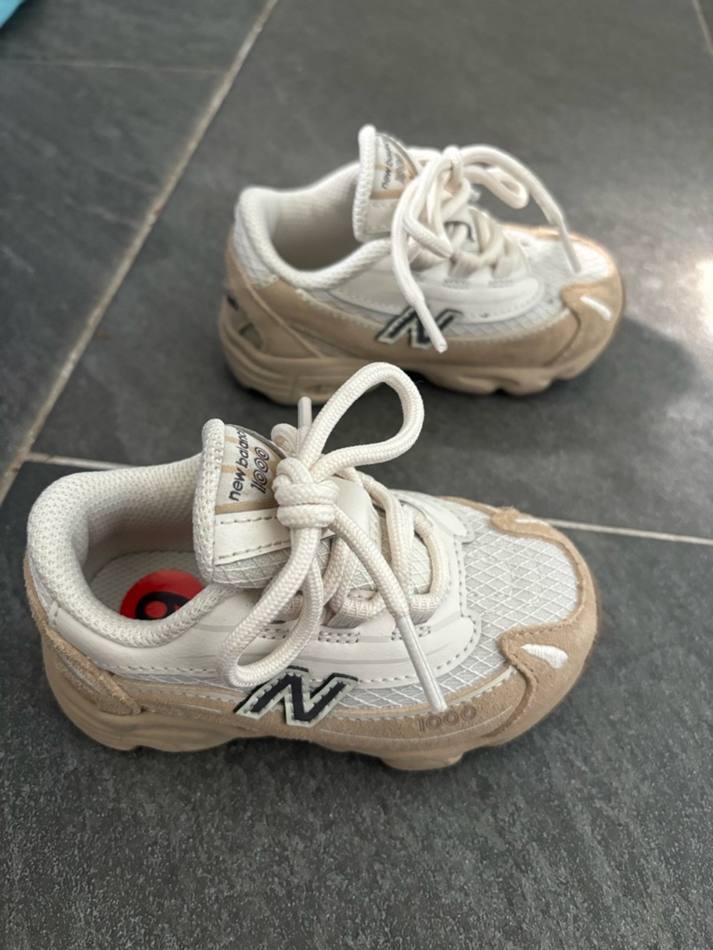New Balance Kids White and Beige 1906R Sneakers